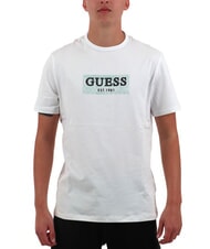 GUESS SS CN BOX Logo Print T-Shirt purwhite - T-shirt - 1