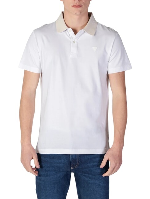 GUESS NOLAN SS Stretch short sleeve polo purwhite - Polo shirt