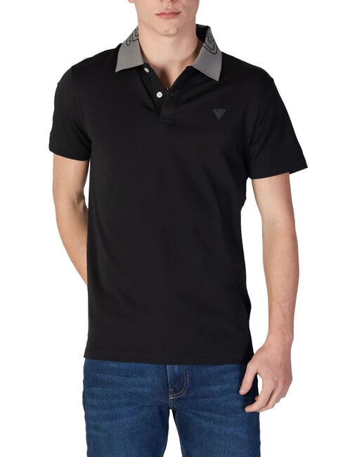 GUESS NOLAN SS Stretch short sleeve polo jetbla - Polo shirt