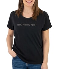 JOHN RICHMOND MECHI Stretch T-shirt rhinestone logo - T-shirt