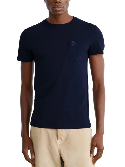 TIMBERLAND DUNSTAN RIVER Cotton T-shirt with pocket dark sapphire/dark denim - T-shirt