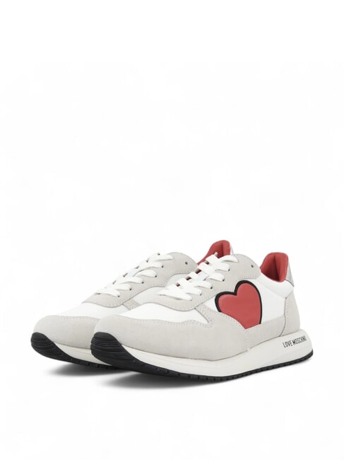LOVE MOSCHINO DUNE 30 Running sneakers with hearts white/silver - Women’s shoes