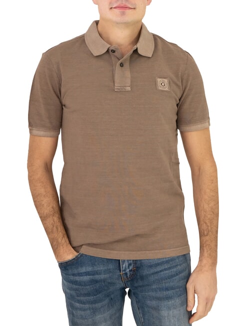 GUESS WASHED  Short-sleeved polo shirt walnut shell - Polo shirt