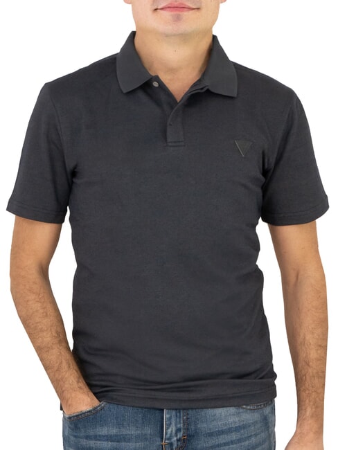 GUESS SMALL TRIANGLE T-shirt blue yarn dyed - T-shirt