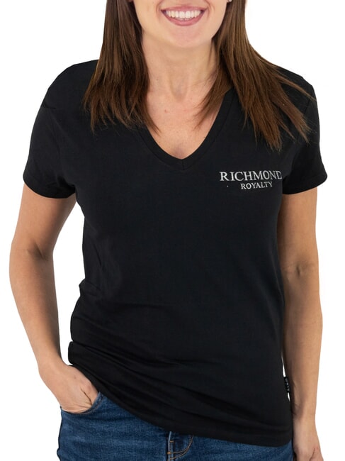 JOHN RICHMOND VATICI Stretch T-shirt black/silver dark - T-shirt