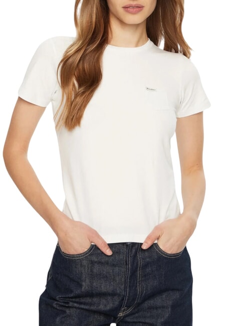 GUESS JEANS SS SLIM POCKET  Short-sleeved T-shirt purwhite - T-shirt