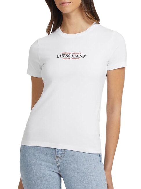 GUESS JEANS SS CN SLIM Short-sleeved T-shirt purwhite - T-shirt