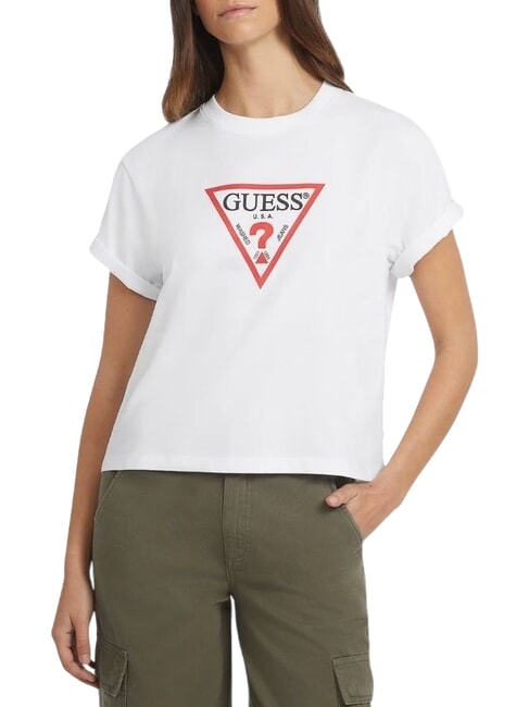 GUESS JEANS SS CN BOXY ICONIC  Cotton T-Shirt purwhite - T-shirt
