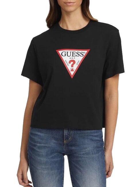 GUESS JEANS SS CN BOXY ICONIC  Cotton T-Shirt jetbla - T-shirt