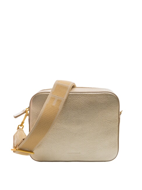 COCCINELLE TEBE Small textured leather bag pale gold - Women’s Bags
