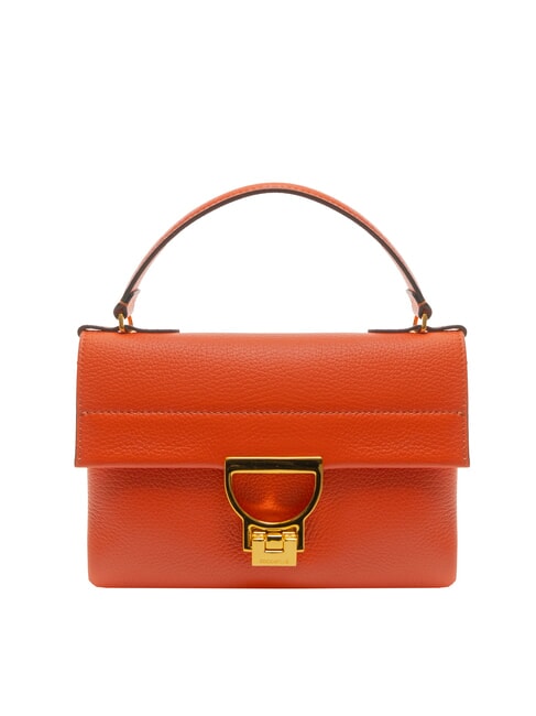 COCCINELLE ARLETTIS SIGNATURE Hammered leather handbag tangerines - Women’s Bags