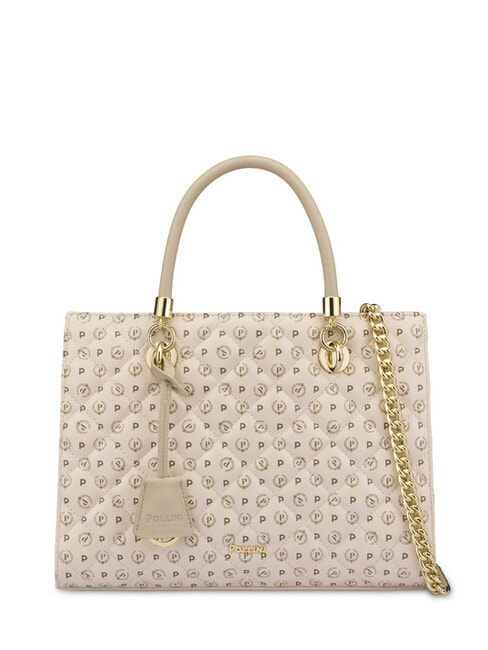 POLLINI HERITAGE MATELASSE Handbag with shoulder strap ivory - Women’s Bags