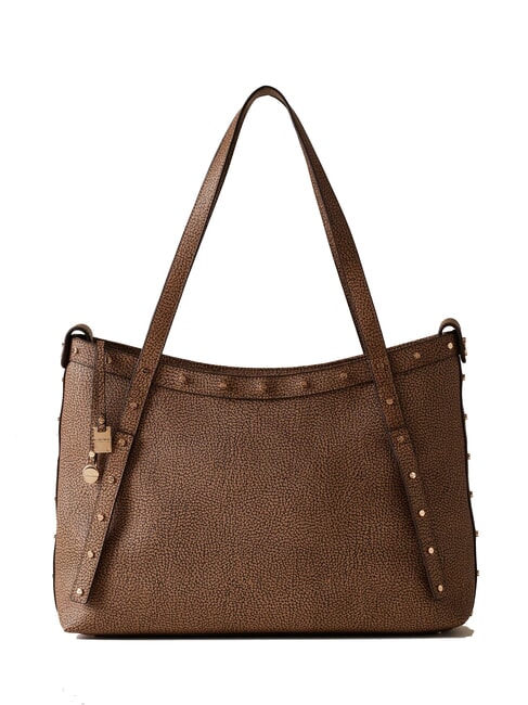 BORBONESE METROPOLE SHOPPER LARGE COATED Shopping Bag natural op / black - Women’s Bags