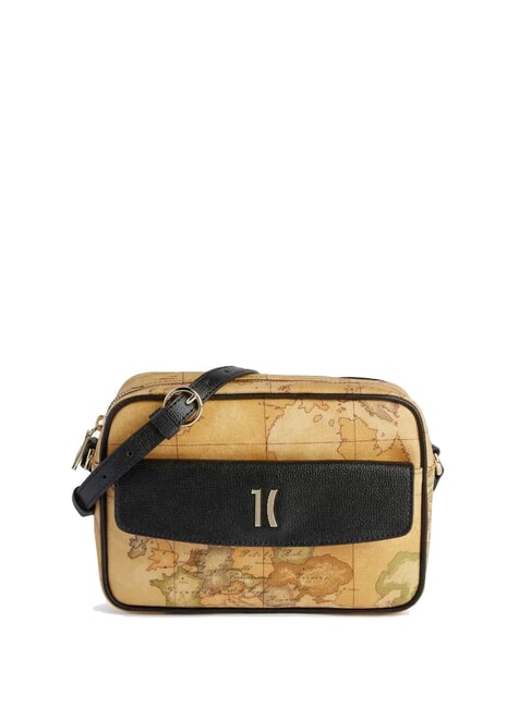 ALVIERO MARTINI PRIMA CLASSE HERITAGE GEO Small Reporter Bag with Pocket Black - Women’s Bags