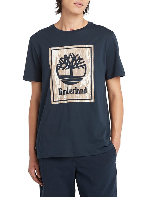 TIMBERLAND STACK LOGO Cotton T-shirt dark sapphire - T-shirt