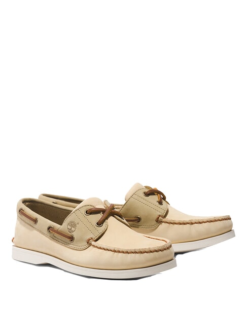 TIMBERLAND CLASSIC BOAT  Boat shoes with stitching light yellow nubuck - Men’s shoes