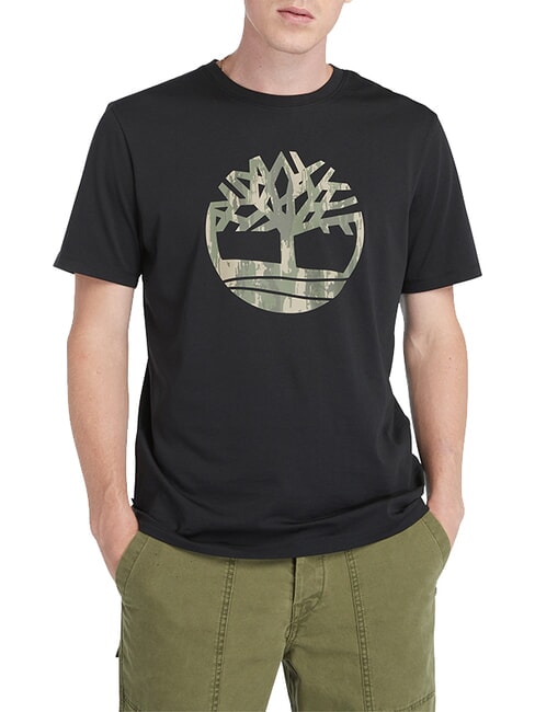 TIMBERLAND KENNEBEC RIVER TREE LOGO Cotton T-shirt BLACK - T-shirt