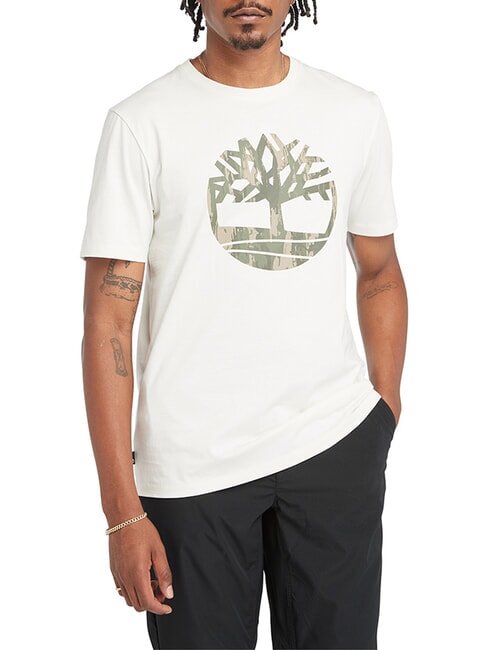 TIMBERLAND KENNEBEC RIVER TREE LOGO Cotton T-shirt vintage white - T-shirt