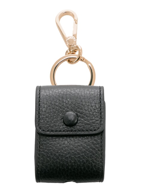 COCCINELLE CHARM  Leather keychain and air pods holder Black - Key holders