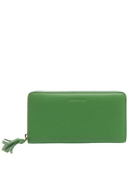 COCCINELLE TASSEL  Zip Around Wallet in Hammered Leather peppermint - Women’s Wallets