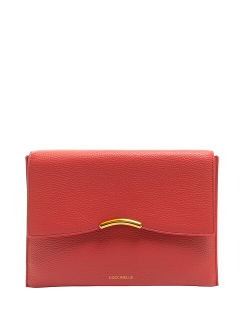 COCCINELLE DINA  Leather clutch bag cranberries - Women’s Bags