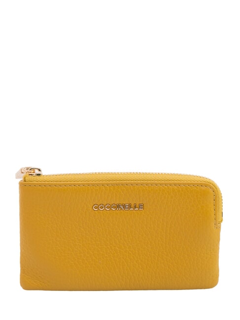 COCCINELLE METALLIC SOFT Envelope coin purse lemongrass - Women’s Wallets