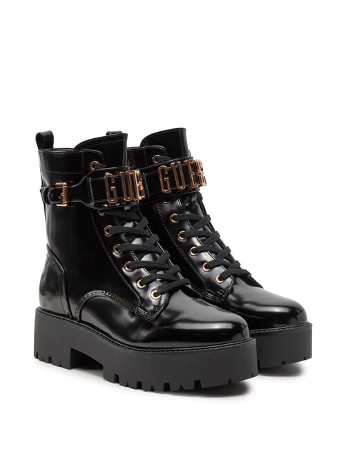 GUESS VAIRES Shiny amphibious ankle boots BLACK - Women’s shoes