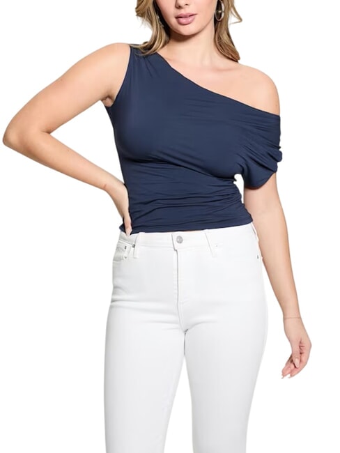 GUESS SS DOLMAN OFF MIRAYA  One-shoulder T-shirt blackened blue - T-shirt