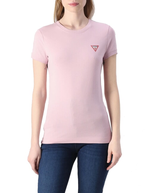 GUESS MINI TRIANGLE Slim fit T-shirt lilac cream - T-shirt
