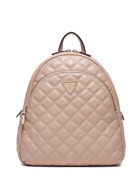 GUESS GIULLY Quilted backpack 2 compartments light beige - Women’s Bags