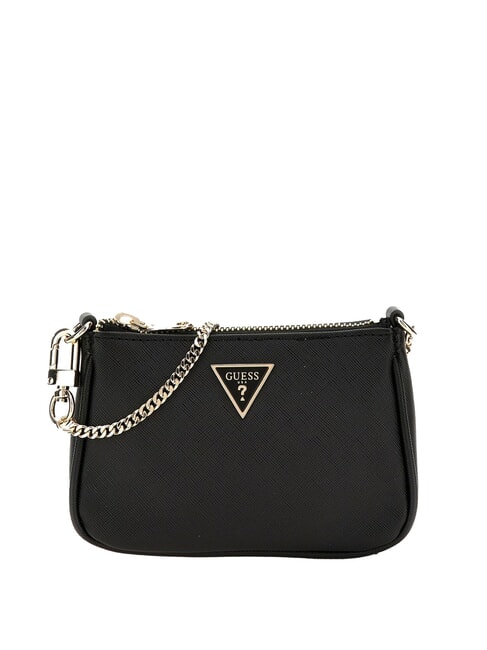 GUESS DAILY Saffiano print clutch with chain BLACK - Women’s Bags