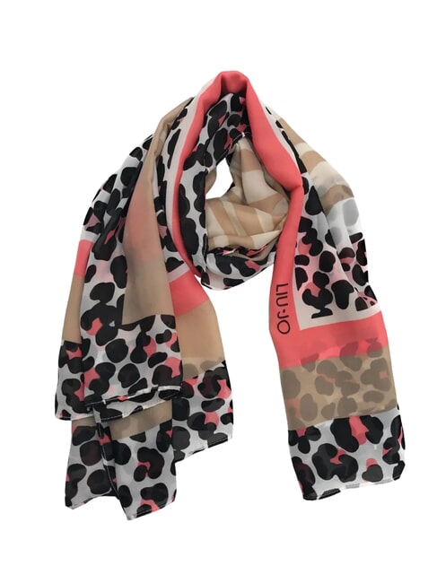 LIUJO MIX ANIMALIER  Printed scarf cloudy coral - Scarves