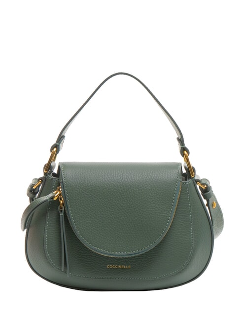 COCCINELLE SOLE Leather bag with shoulder flap kale greens - Women’s Bags