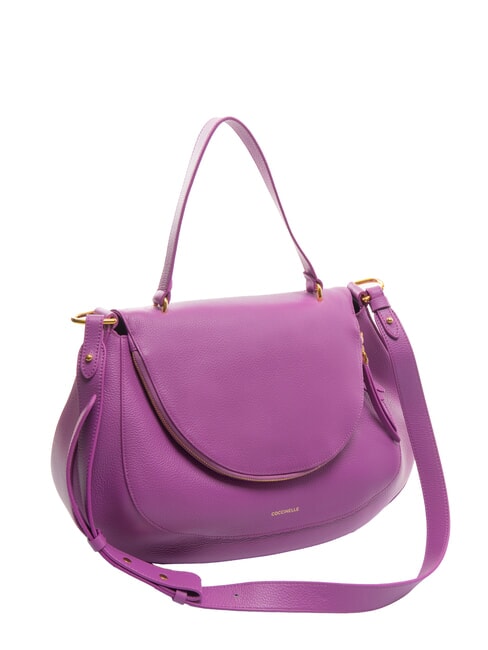 COCCINELLE SOLE Handbag, with shoulder strap, in leather dahlia - Women’s Bags