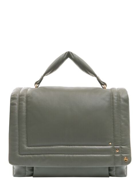 BORBONESE REVERSE  Handbag, with shoulder strap, in leather clay grey - Women’s Bags