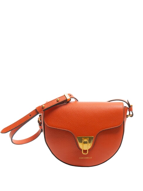 COCCINELLE BEAT SOFT Mini bag in hammered leather tangerines - Women’s Bags