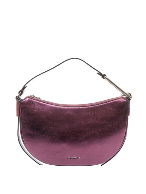COCCINELLE PRISCILLA PEPIT Small pearl leather bag pulp pink - Women’s Bags