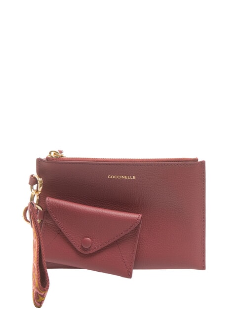 COCCINELLE LYRA Leather pochette with pouch garnet r/pulp p - Women’s Bags