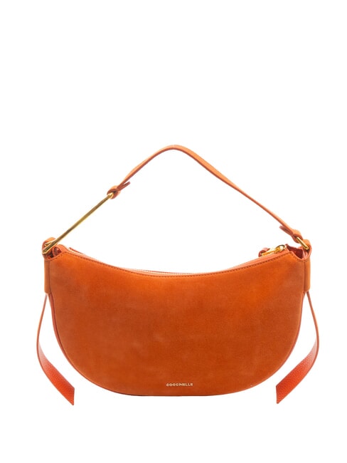COCCINELLE PRISCILLA SUEDE Small shoulder bag with shoulder strap tangerines - Women’s Bags