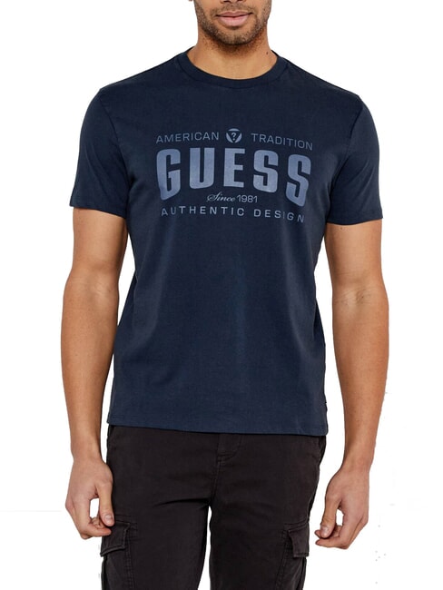 GUESS SS BSC TRADITION  Cotton T-Shirt smart blue multi - T-shirt