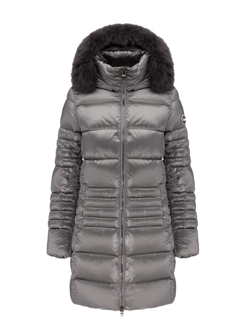 COLMAR FRIENDLY Long down jacket with fur hood dark steel-dark steel - Women's down jackets