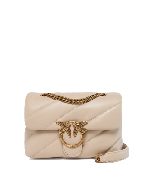 PINKO MINI LOVE BAG Nappa bag beige-smoky gray-antique gold - Women’s Bags