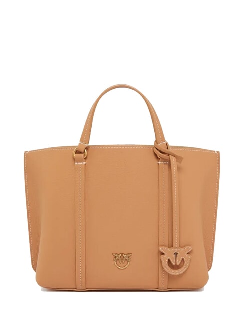 PINKO CARRIE Tumbled leather shopper bag nougat-antique gold - Women’s Bags