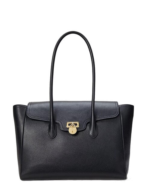 RALPH LAUREN TANNER Large leather shoulder bag BLACK - Women’s Bags