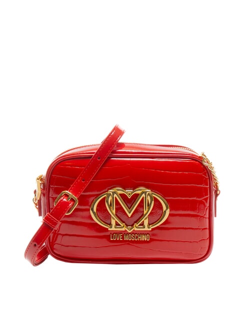 LOVE MOSCHINO CROCO PRINTED Camera case shoulder bag red - Women’s Bags