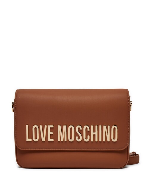 LOVE MOSCHINO LETTERING shoulder bag walnuts - Women’s Bags