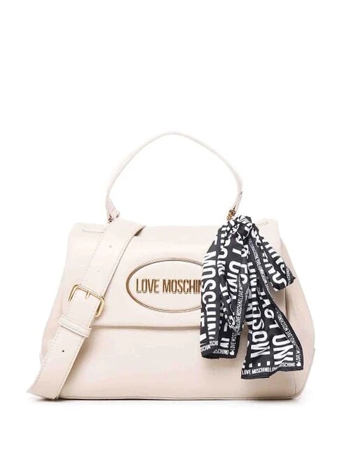 LOVE MOSCHINO CUT OUT LOGO Handbag, with shoulder strap ivory - Women’s Bags