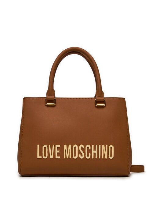 LOVE MOSCHINO LETTERING LOGO Handbag, with shoulder strap walnuts - Women’s Bags