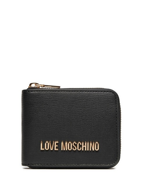LOVE MOSCHINO LETTERING  Zip Around Wallet Black - Women’s Wallets