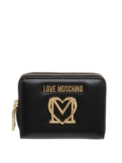 LOVE MOSCHINO GOLDEN HEART  Zip Around Wallet Black - Women’s Wallets